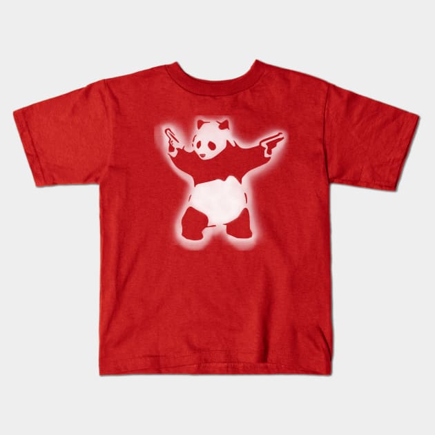 Shoot'em Up Panda Kids T-Shirt by Evan Derian